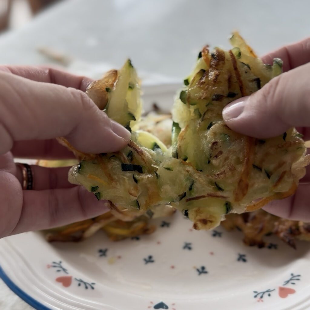 Golden and crispy Korean zucchini pancake served fresh with a tender inside and crunchy edges.