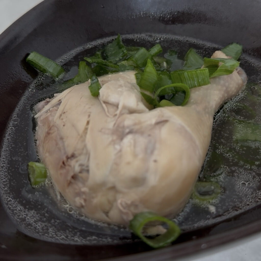 Tender Korean Samgyetang after simmering for 90 minutes.