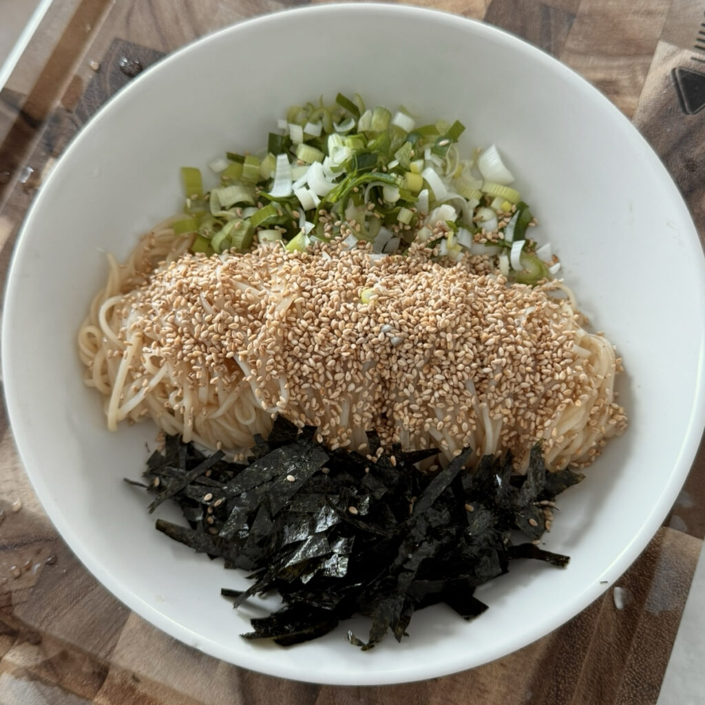 A bowl of Easy Perilla Oil Noodles