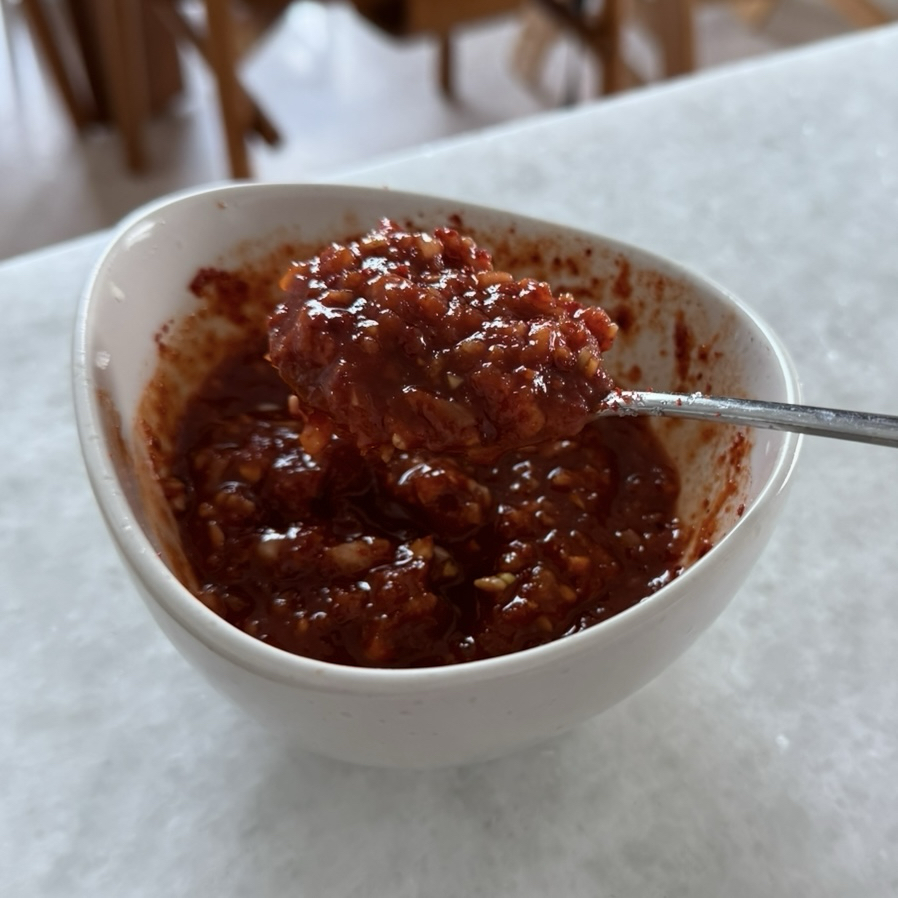 Korean spicy chicken stew sauce made with gochujang, soy sauce, garlic, ginger, and other seasonings.