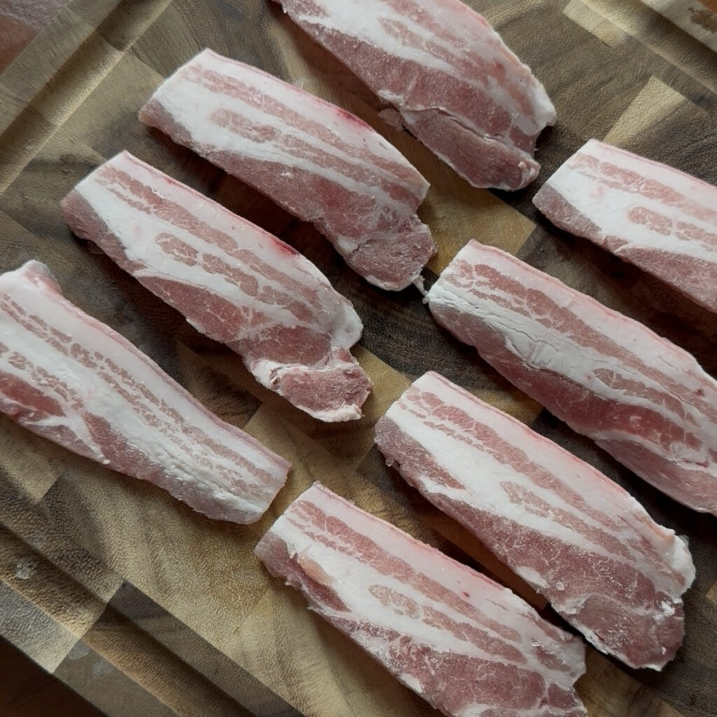 Sliced pork belly