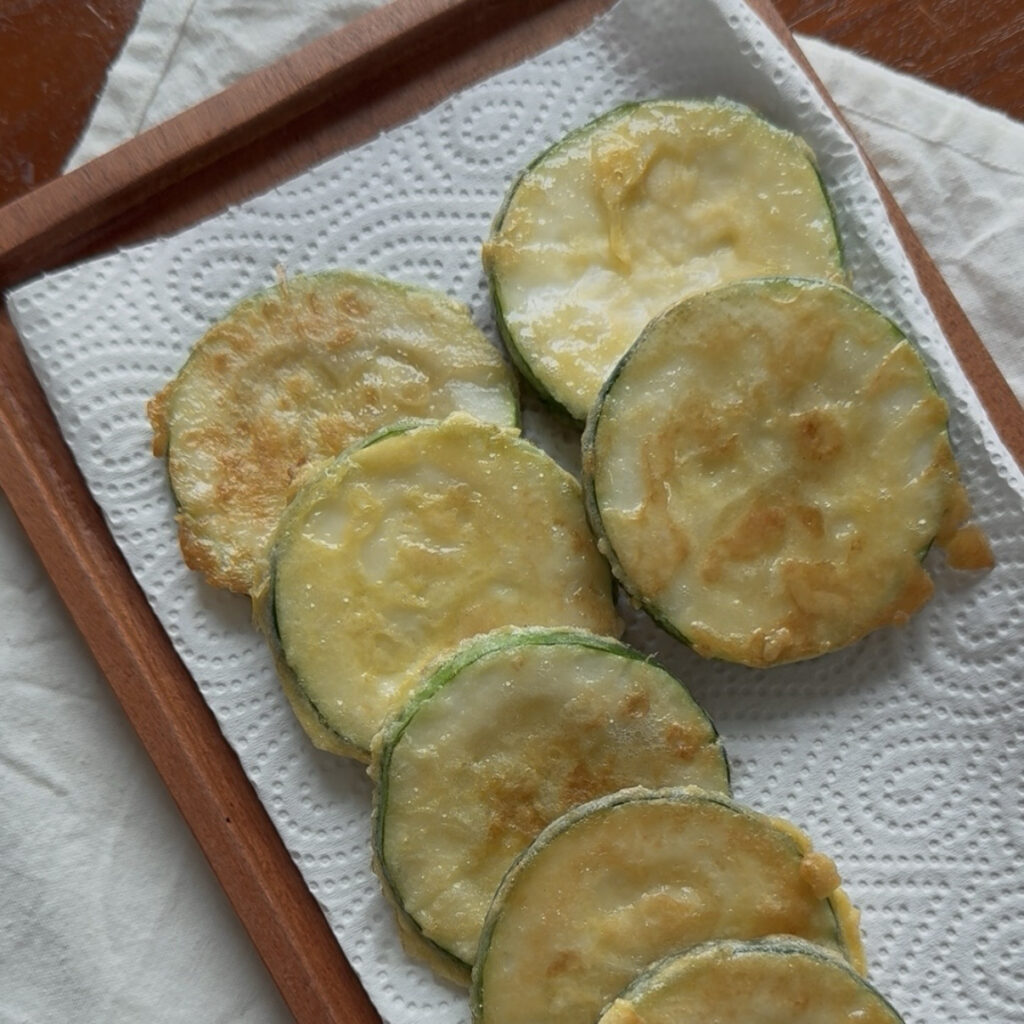 Golden Korean zucchini pancakes served warm