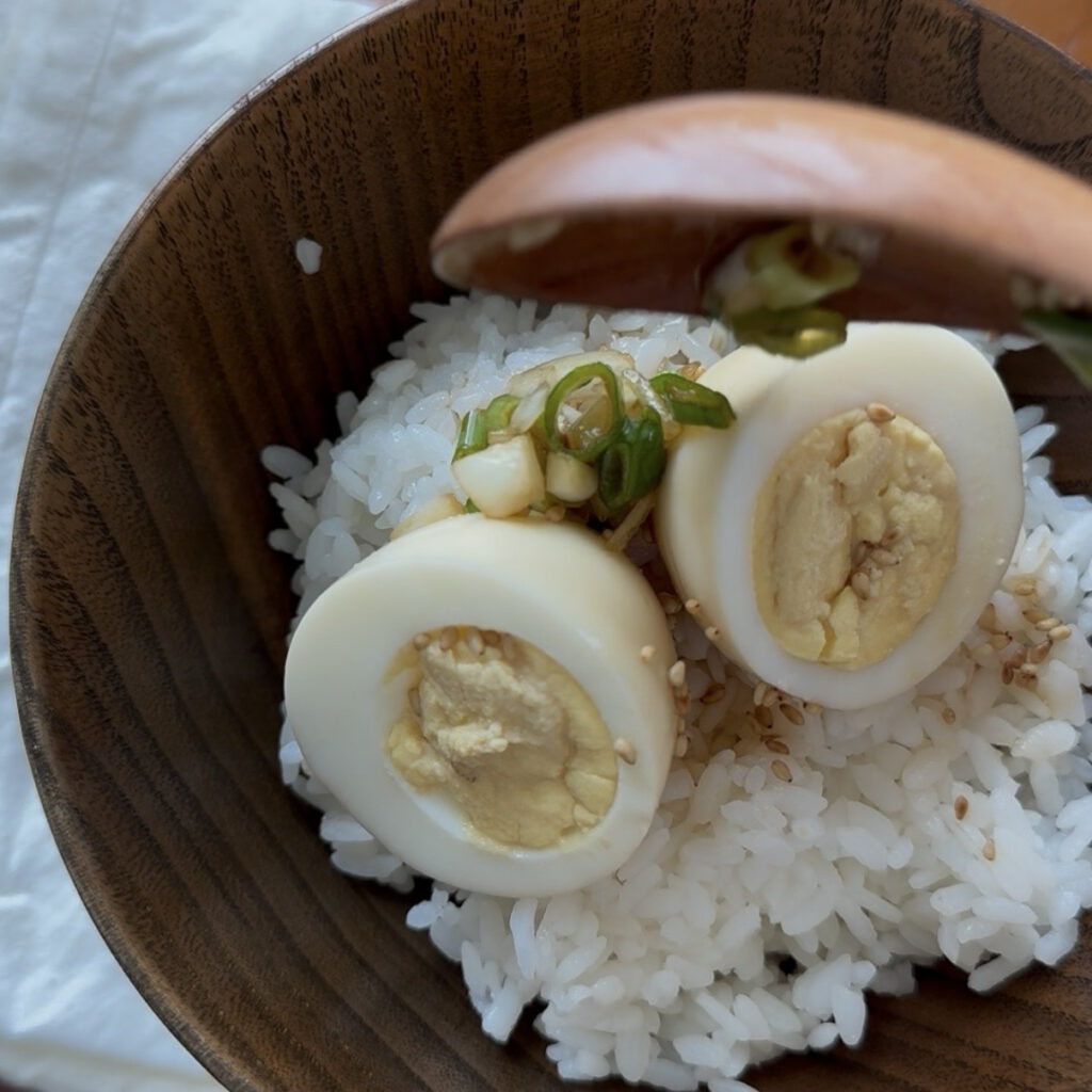 Gyeran Jang served over warm white rice